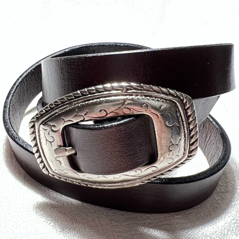 Vintage Brown Leather Belt by Donna Katz